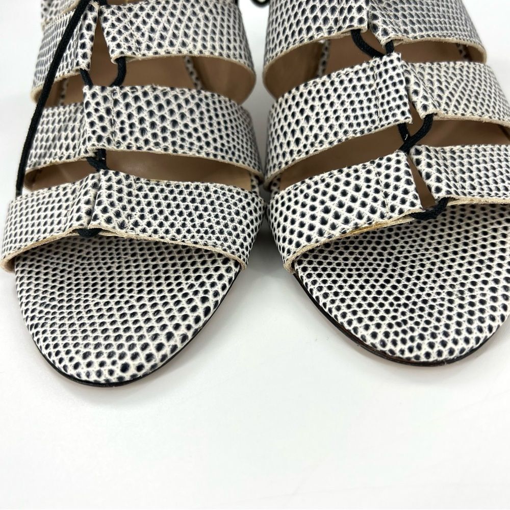 Loeffler Randall Luiza Lizard Print Lace-Up Gladiator Heeled Sandals 9 - Picture 6 of 16